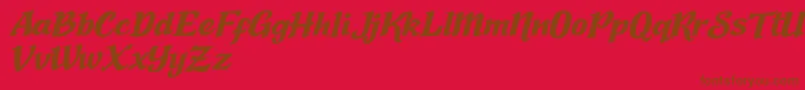 Nadia Sofia Font – Brown Fonts on Red Background