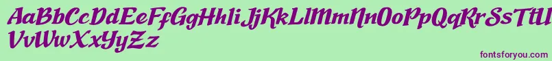 Nadia Sofia Font – Purple Fonts on Green Background
