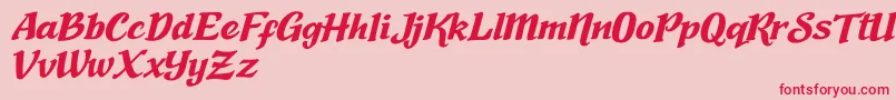 Nadia Sofia Font – Red Fonts on Pink Background