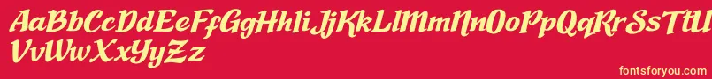 Nadia Sofia Font – Yellow Fonts on Red Background