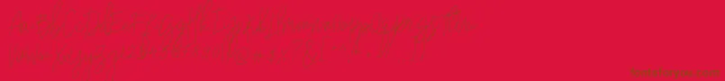 nadine-Schriftart – Braune Schriften auf rotem Hintergrund