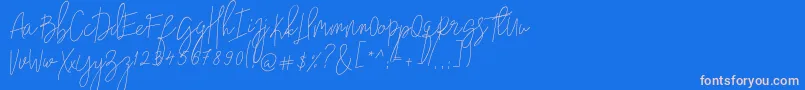 nadine Font – Pink Fonts on Blue Background