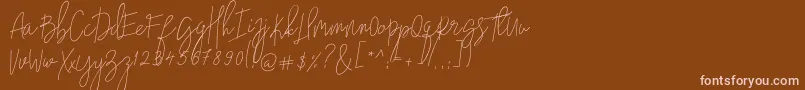 nadine Font – Pink Fonts on Brown Background