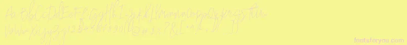 nadine Font – Pink Fonts on Yellow Background