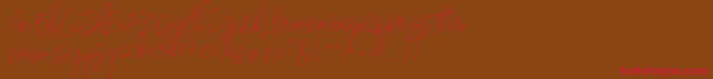 nadine Font – Red Fonts on Brown Background