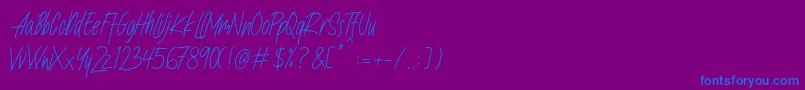 フォントNafeeda – 紫色の背景に青い文字