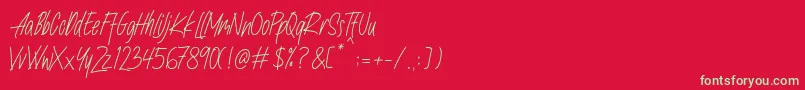 フォントNafeeda – 赤い背景に緑の文字