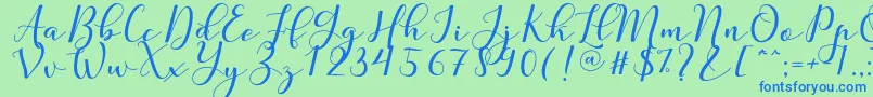 fuente Nafigat Script – Fuentes Azules Sobre Fondo Verde