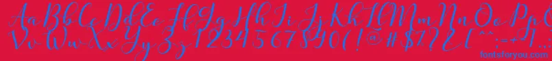 Nafigat Script Font – Blue Fonts on Red Background