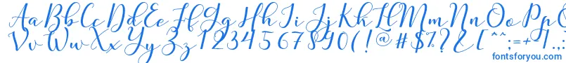 Nafigat Script-Schriftart – Blaue Schriften auf weißem Hintergrund