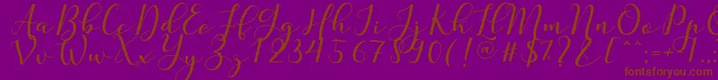 Nafigat Script-Schriftart – Braune Schriften auf violettem Hintergrund