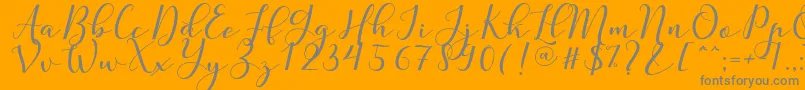 Nafigat Script-Schriftart – Graue Schriften auf orangefarbenem Hintergrund