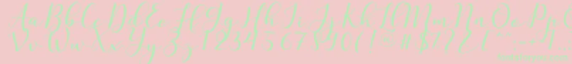 Nafigat Script Font – Green Fonts on Pink Background