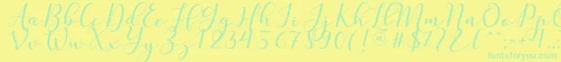 Nafigat Script Font – Green Fonts on Yellow Background