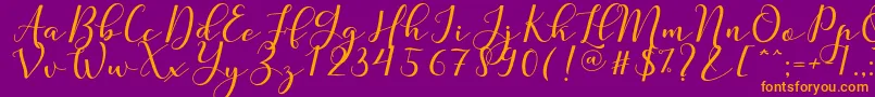 Police Nafigat Script – polices orange sur fond violet