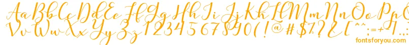 Nafigat Script-fontti – oranssit fontit valkoisella taustalla