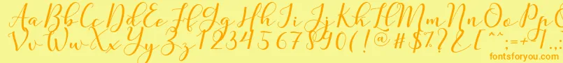Nafigat Script Font – Orange Fonts on Yellow Background