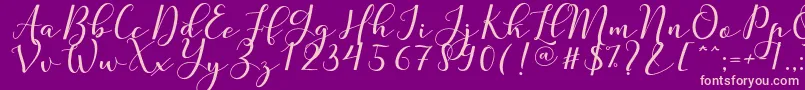 Nafigat Script Font – Pink Fonts on Purple Background