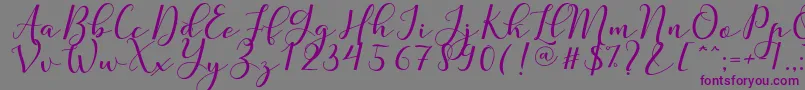 Nafigat Script-Schriftart – Violette Schriften auf grauem Hintergrund