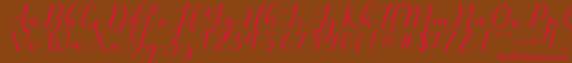 Nafigat Script-Schriftart – Rote Schriften auf braunem Hintergrund