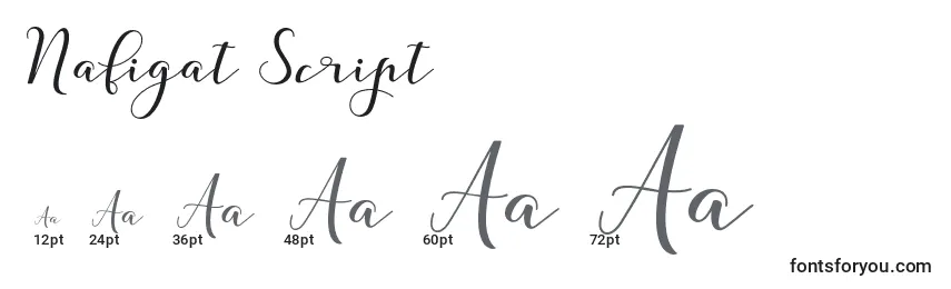 Nafigat Script Font Sizes