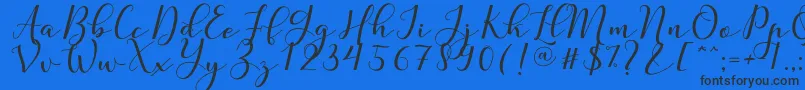 Шрифт Nafigat Script – чёрные шрифты на синем фоне