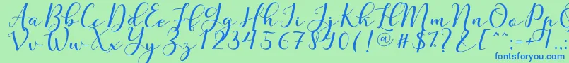 Nafigat Script Font – Blue Fonts on Green Background
