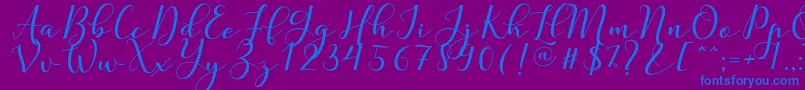 Nafigat Script-fontti – siniset fontit violetilla taustalla