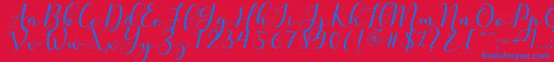 Nafigat Script Font – Blue Fonts on Red Background