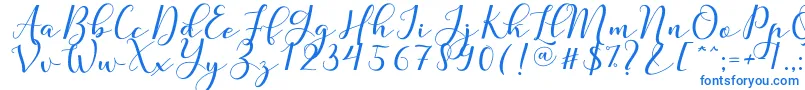 フォントNafigat Script – 白い背景に青い文字