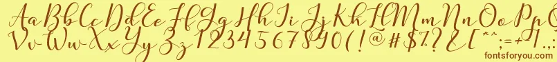 Nafigat Script Font – Brown Fonts on Yellow Background