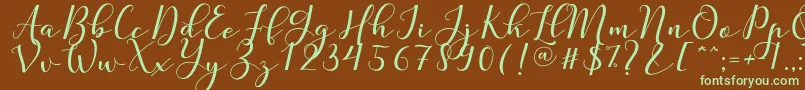 Nafigat Script Font – Green Fonts on Brown Background