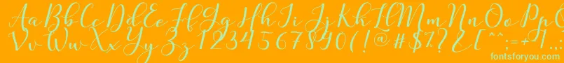 Nafigat Script Font – Green Fonts on Orange Background