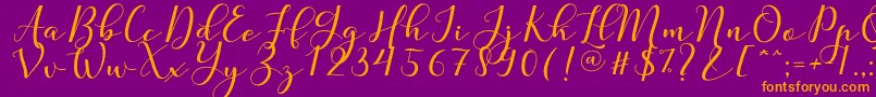 Police Nafigat Script – polices orange sur fond violet