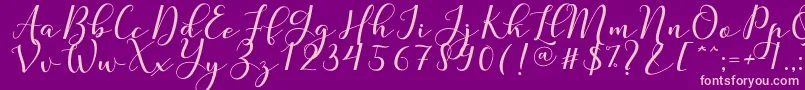 Nafigat Script Font – Pink Fonts on Purple Background