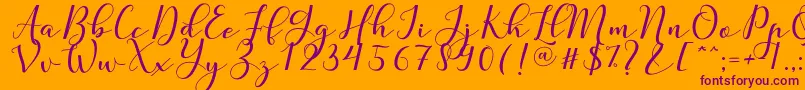 Nafigat Script Font – Purple Fonts on Orange Background