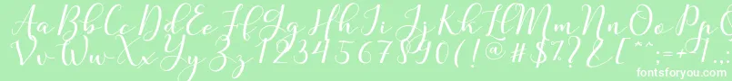 Nafigat Script-Schriftart – Weiße Schriften auf grünem Hintergrund