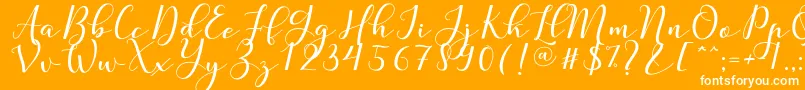 Nafigat Script Font – White Fonts on Orange Background