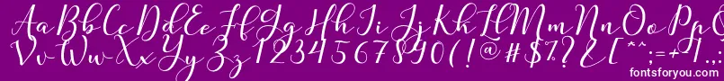 Nafigat Script Font – White Fonts on Purple Background