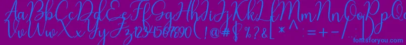 Шрифт Nafila – синие шрифты на фиолетовом фоне