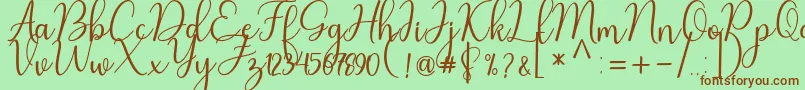 Nafila-Schriftart – Braune Schriften auf grünem Hintergrund