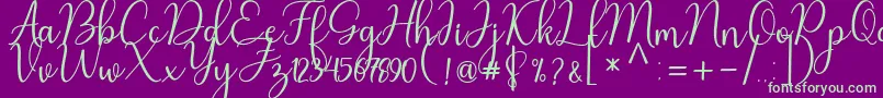 Nafila Font – Green Fonts on Purple Background