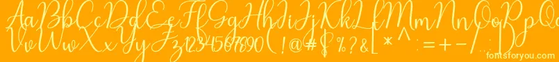 Nafila Font – Yellow Fonts on Orange Background