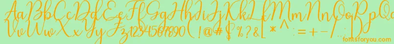 Nafila Font – Orange Fonts on Green Background