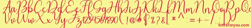 Nafila Font – Red Fonts on Yellow Background