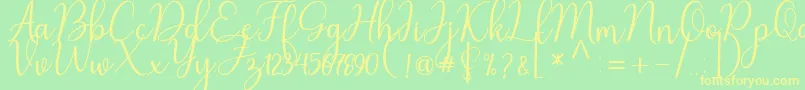 Nafila Font – Yellow Fonts on Green Background