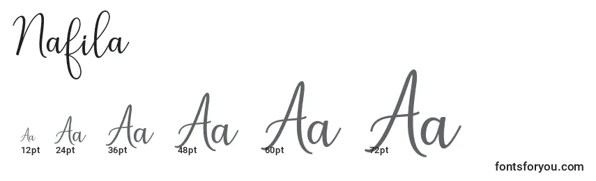 Размеры шрифта Nafila (135236)