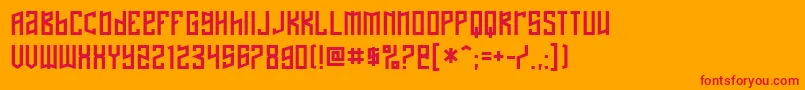 naftalene-Schriftart – Rote Schriften auf orangefarbenem Hintergrund