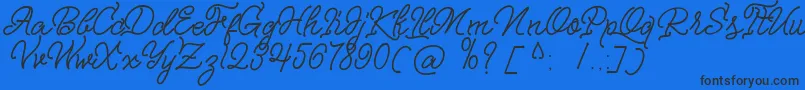 Nagata Script Font – Black Fonts on Blue Background