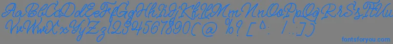 Nagata Script-Schriftart – Blaue Schriften auf grauem Hintergrund